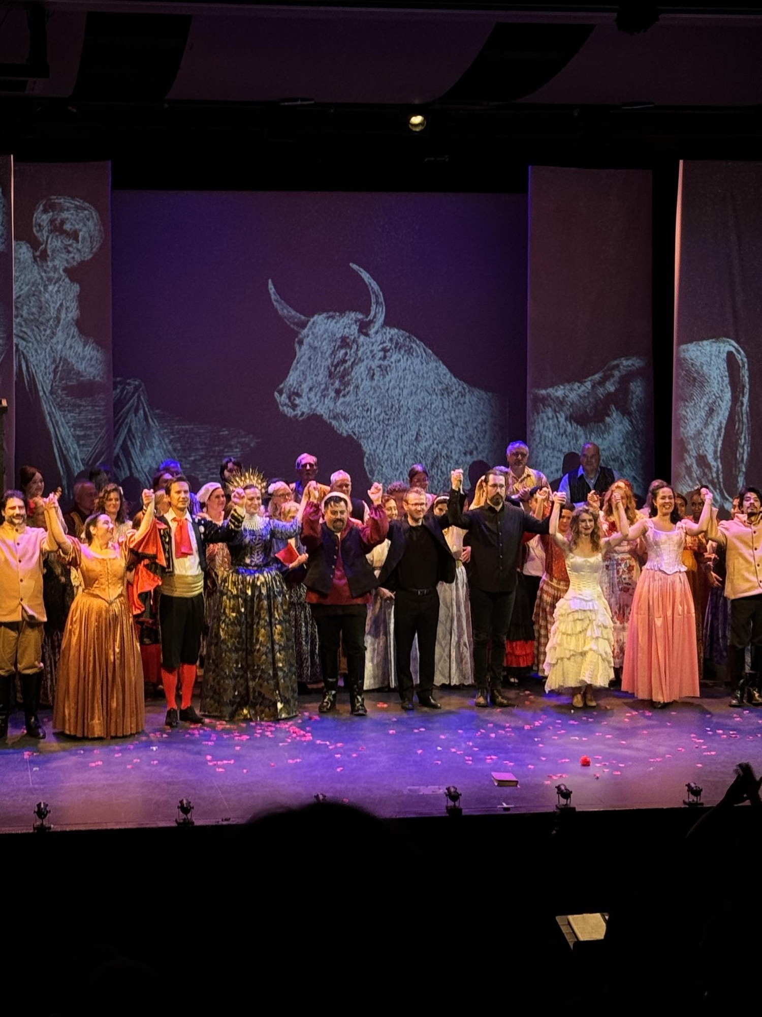 Opera company taking a curtain call